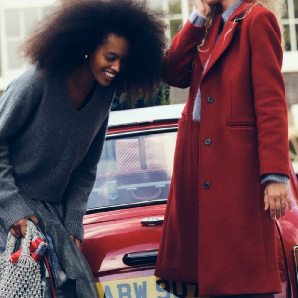 NWT J Crew Savoy Topcoat in Italian Wool-Blend Melton Berry Sangria Size 2 - Picture 3 of 4